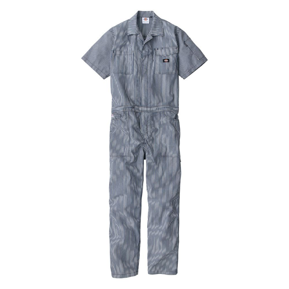 【Dickies】ストレッチヒッコリー半袖ライトつなぎ