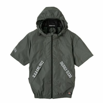 熱中症対策に！Dickies半袖ブルゾン フード付き空調ウェア(ペルチェ