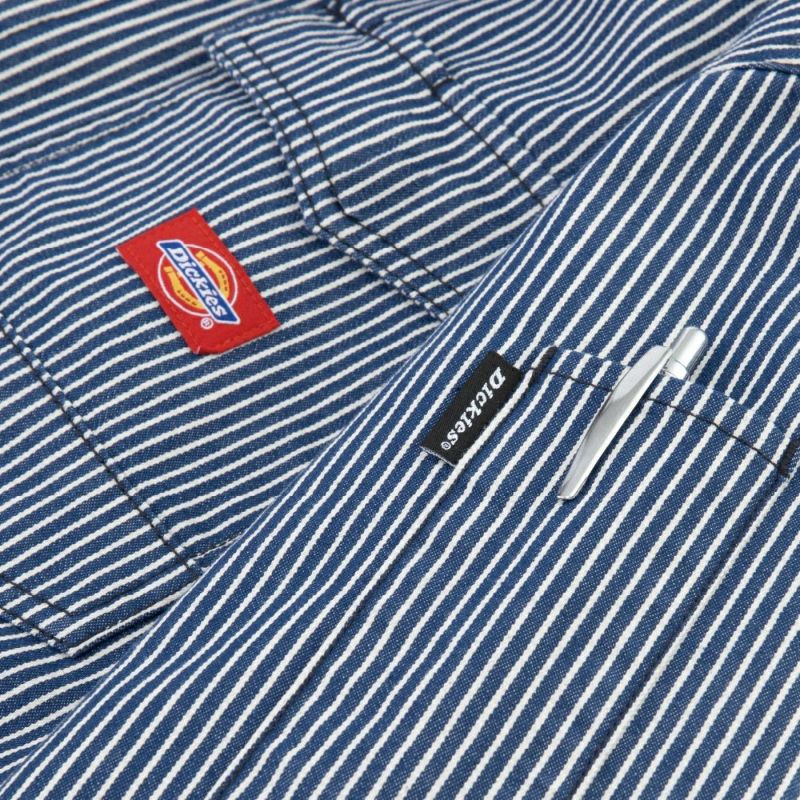 Dickies】ライトヒッコリーストレッチ半袖つなぎショート丈